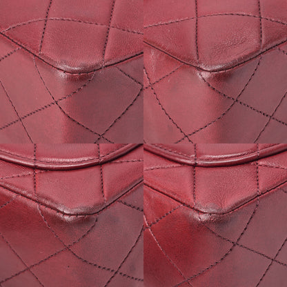 CHANEL Chain Shoulder Bag Minima Telass? 17cm Lambskin Red x Black Gold-Tone Hardware, Pre-Owned