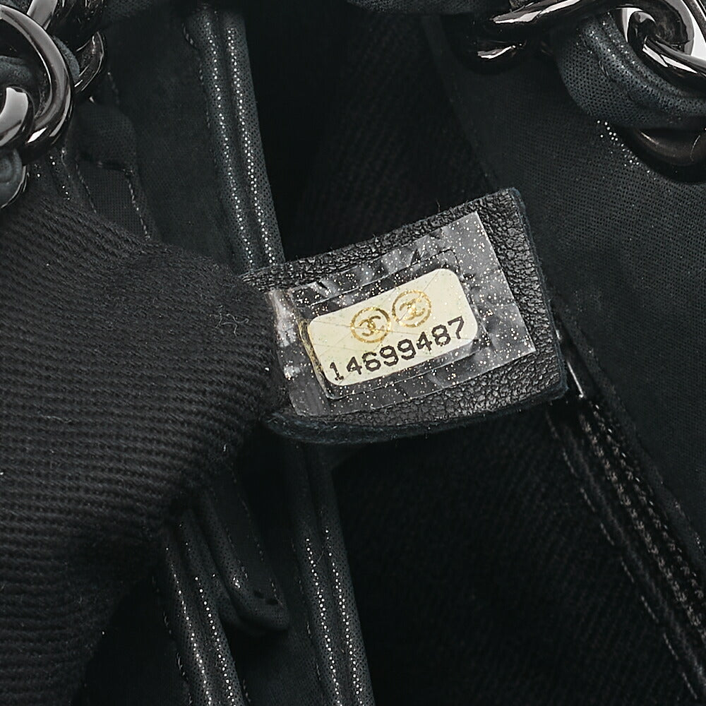シャネル スパークルレザー マドモアゼル ココチャーム ボーリングバッグ ブラック ブラック金具, 中古品