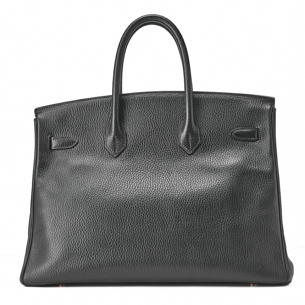 HERMES Birkin 35 Handbag Ardennes Black Gold-Tone Hardware, Pre-Owned