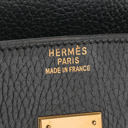 HERMES Birkin 35 Handbag Ardennes Black Gold-Tone Hardware, Pre-Owned
