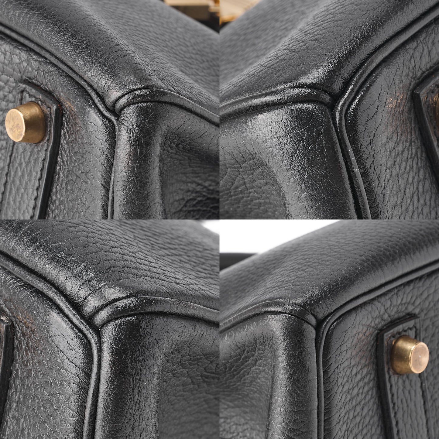 HERMES Birkin 35 Handbag Ardennes Black Gold-Tone Hardware, Pre-Owned