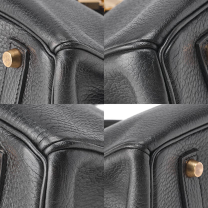 HERMES Birkin 35 Handbag Ardennes Black Gold-Tone Hardware, Pre-Owned