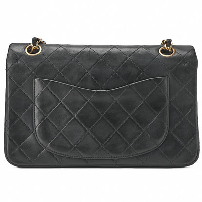 CHANEL チェーンショルダーバッグ マトラッセ23cm ダブルフラップ ラムスキン ブラック ゴールド金具, 中古品