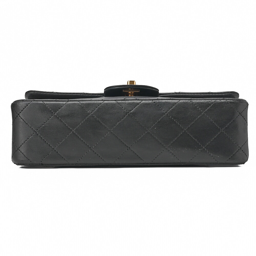 CHANEL チェーンショルダーバッグ マトラッセ23cm ダブルフラップ ラムスキン ブラック ゴールド金具, 中古品