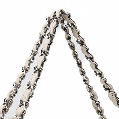 CHANEL Calfskin Coco Cabus GM Circle Coco Charm Chain Shoulder White Silver-Tone Hardware, Pre-Owned