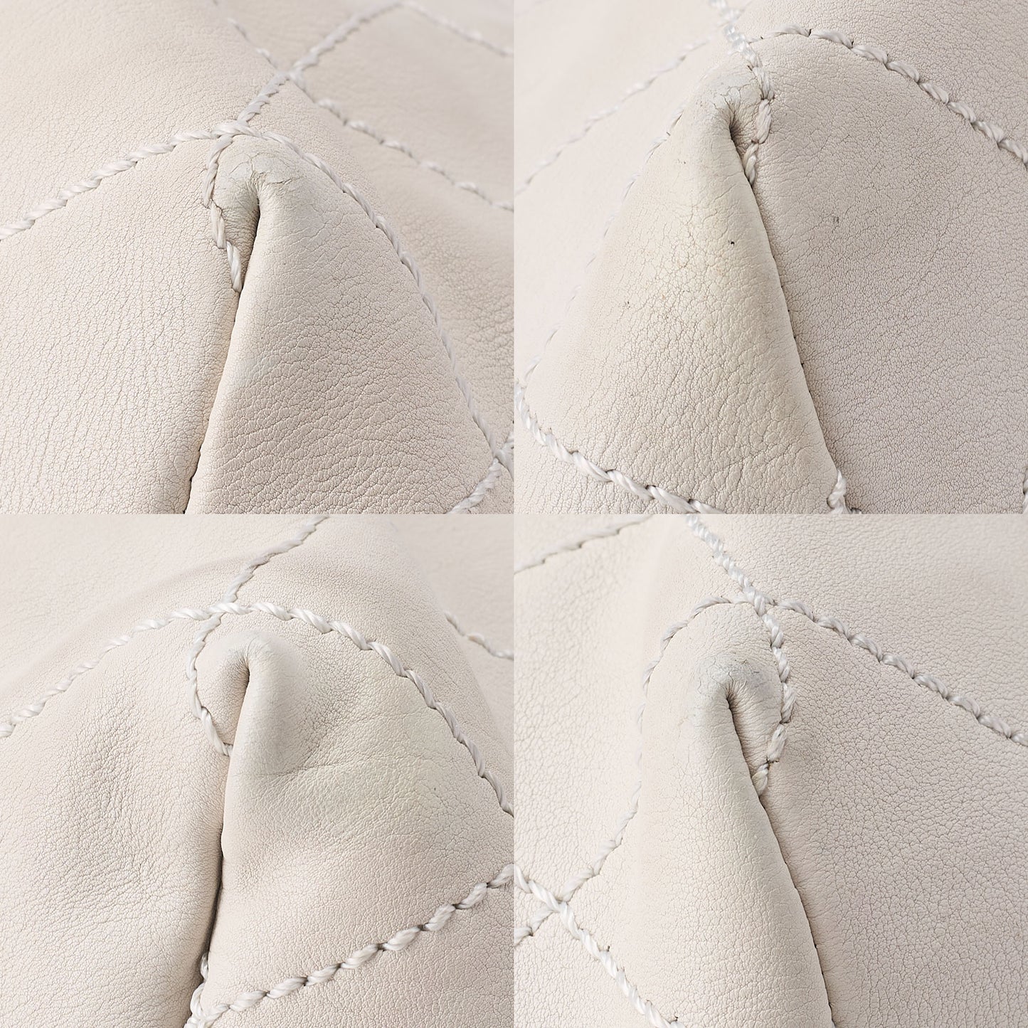 CHANEL Calfskin Coco Cabus GM Circle Coco Charm Chain Shoulder White Silver-Tone Hardware, Pre-Owned