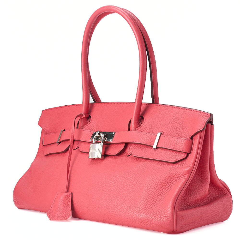 HERMES Shoulder Birkin 42 Handbag Troyon Clemence Bougainvillea Silver-Tone Hardware, Pre-Owned