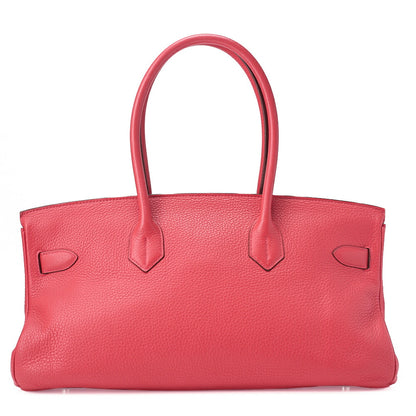 HERMES Shoulder Birkin 42 Handbag Troyon Clemence Bougainvillea Silver-Tone Hardware, Pre-Owned