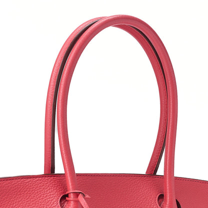 HERMES Shoulder Birkin 42 Handbag Troyon Clemence Bougainvillea Silver-Tone Hardware, Pre-Owned
