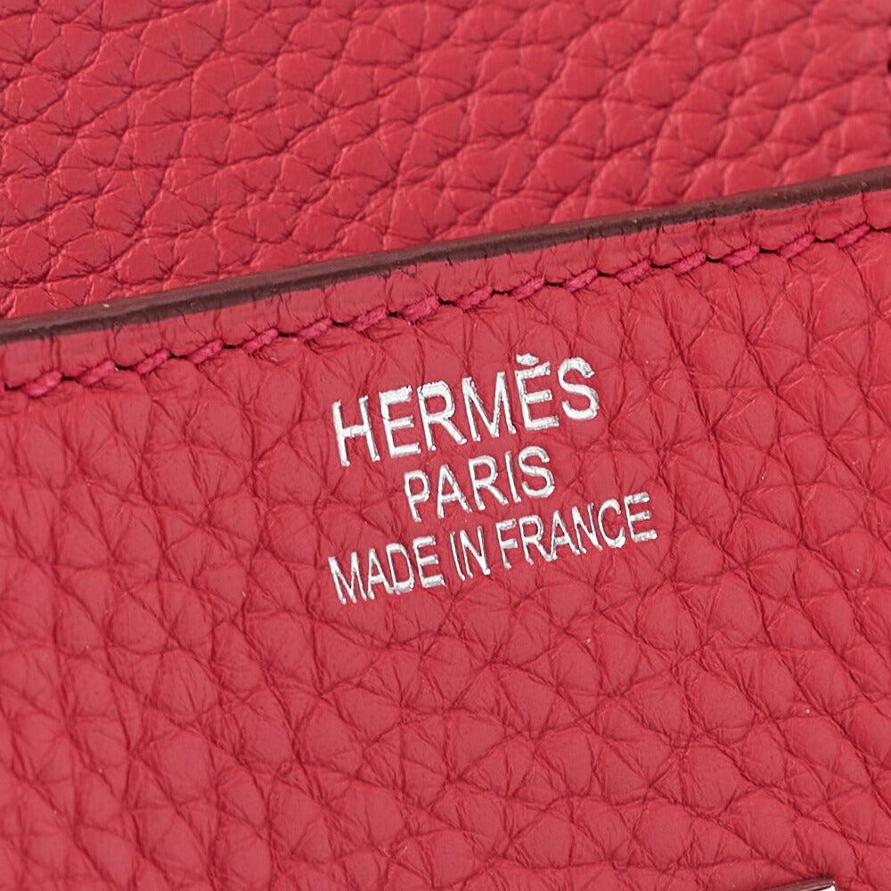 HERMES Shoulder Birkin 42 Handbag Troyon Clemence Bougainvillea Silver-Tone Hardware, Pre-Owned
