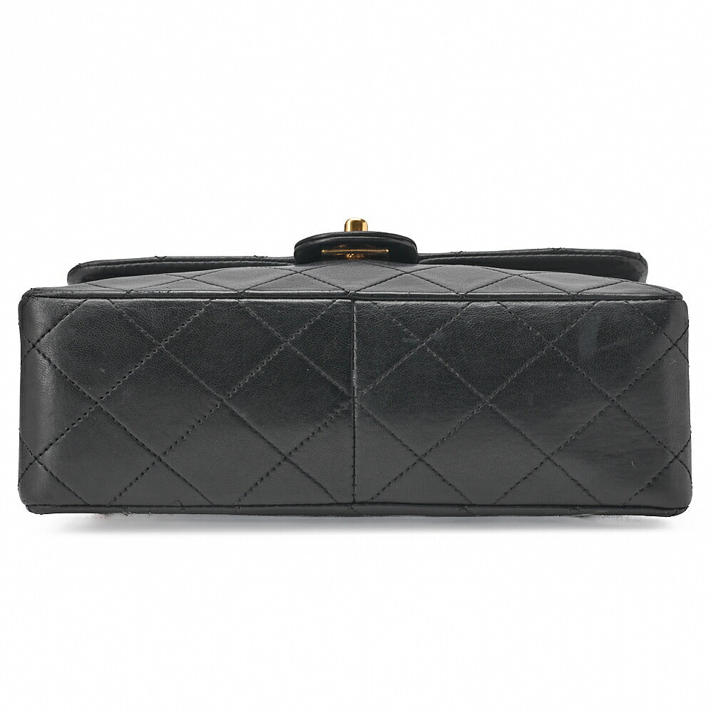 CHANEL Chain Shoulder Bag Mini Matelasse 20cm Lambskin Black Gold-Tone Hardware, Pre-Owned