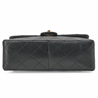 CHANEL Chain Shoulder Bag Mini Matelasse 20cm Lambskin Black Gold-Tone Hardware, Pre-Owned