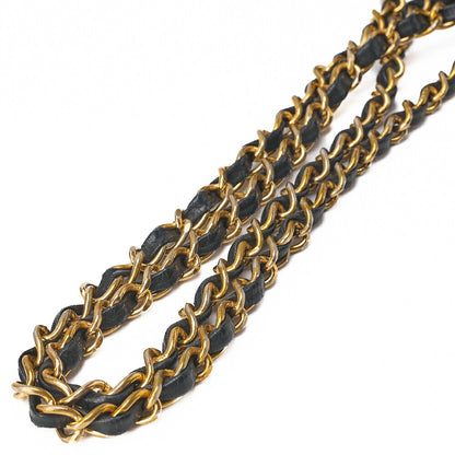 CHANEL Chain Shoulder Bag Mini Matelasse 20cm Lambskin Black Gold-Tone Hardware, Pre-Owned