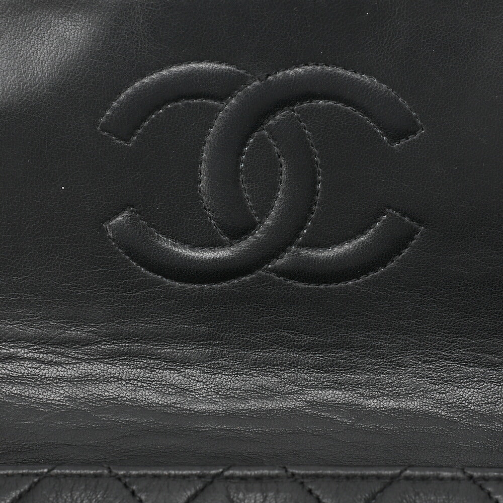 CHANEL Chain Shoulder Bag Mini Matelasse 20cm Lambskin Black Gold-Tone Hardware, Pre-Owned