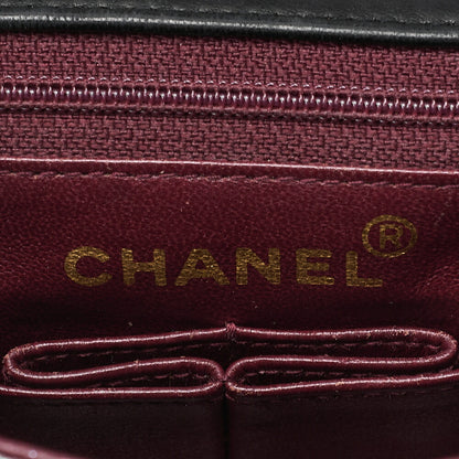 CHANEL Chain Shoulder Bag Mini Matelasse 20cm Lambskin Black Gold-Tone Hardware, Pre-Owned