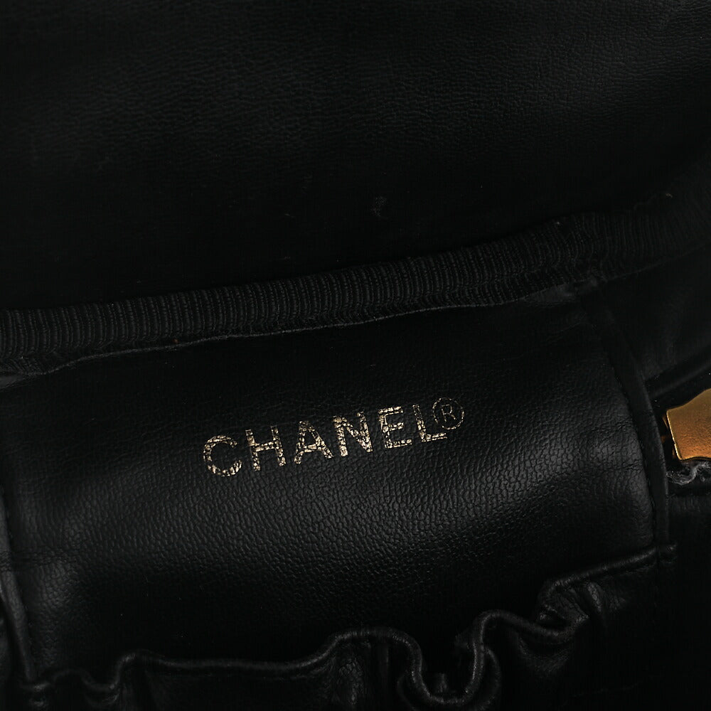 CHANEL Cocomark Vanity Handbag Caviar Skin Black Gold-Tone Hardware, Pre-Owned