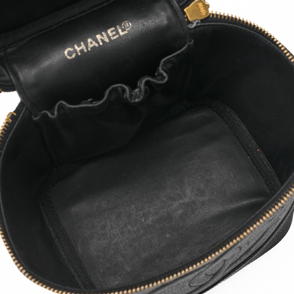 CHANEL Cocomark Vanity Handbag Caviar Skin Black Gold-Tone Hardware, Pre-Owned