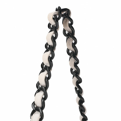 CHANEL Logo Plastic Chain Shoulder Lambskin White Gold-Tone Hardware, Pre-Owned