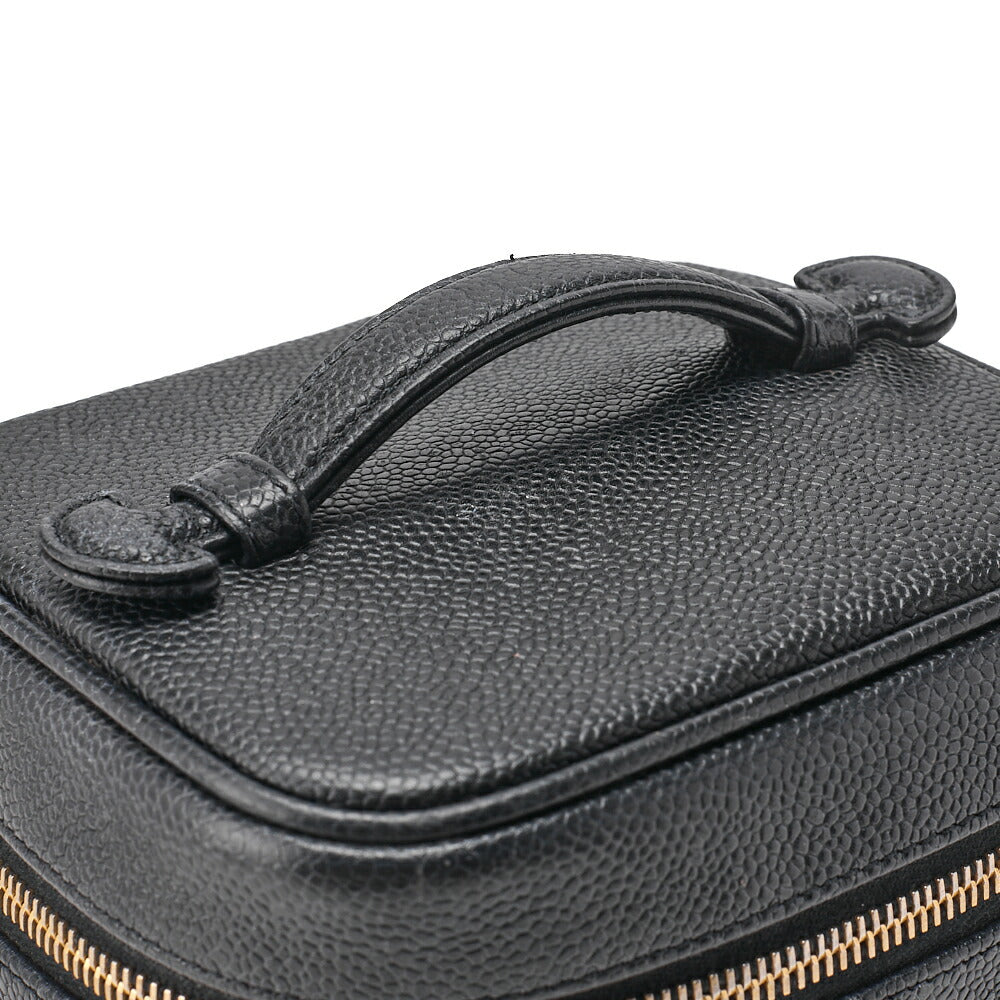 CHANEL Cocomark Vanity Handbag Caviar Skin Black Gold-Tone Hardware, Pre-Owned