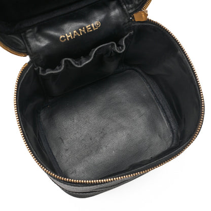 CHANEL Cocomark Vanity Handbag Caviar Skin Black Gold-Tone Hardware, Pre-Owned