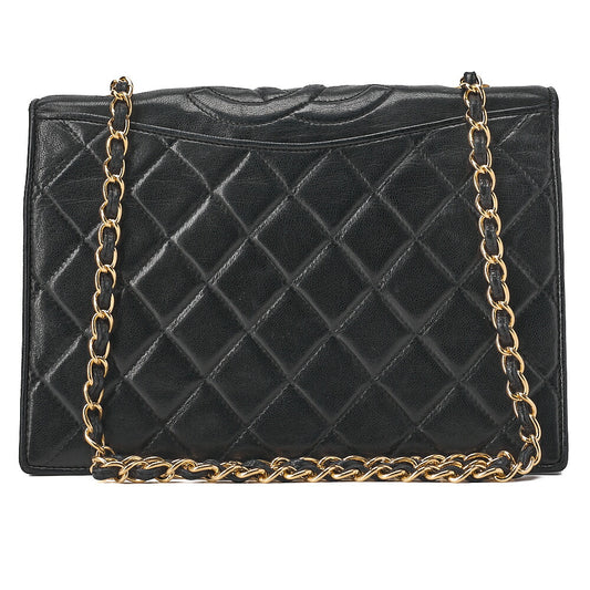 CHANEL Matelasse Top Coco Chain Shoulder Full Flap Magnetic Lock Lambskin Black Coco Mark Gold-Tone Hardware, Pre-Owned
