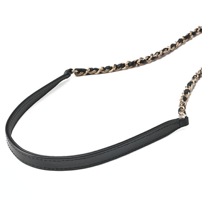 CHANEL Chain Shoulder Bag Matelasse Camera Bag Lambskin Black Gold-Tone Hardware, Pre-Owned