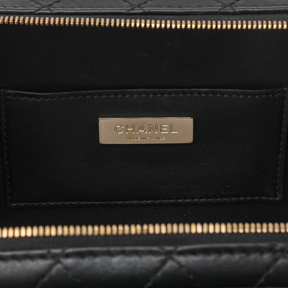 CHANEL Chain Shoulder Bag Matelasse Camera Bag Lambskin Black Gold-Tone Hardware, Pre-Owned