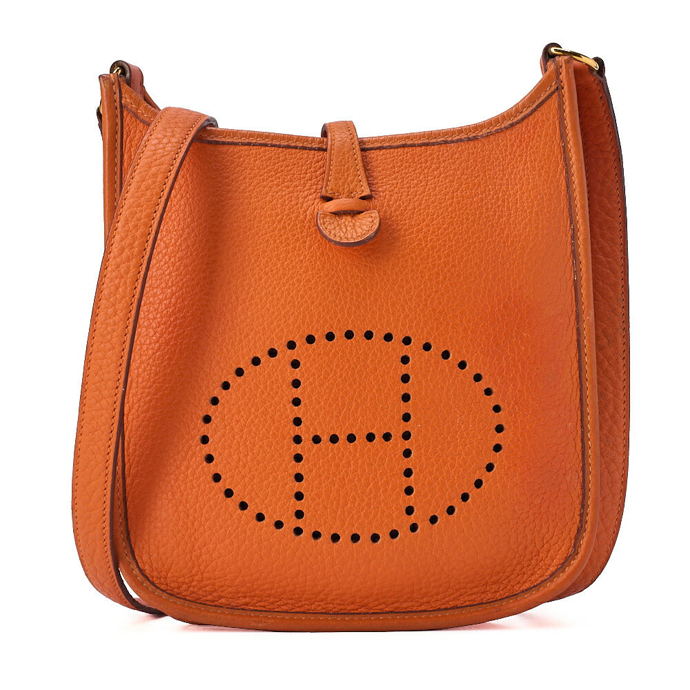 HERMES エヴリン TPM ショルダーバッグ トライオン オレンジ ゴールド金具 中古