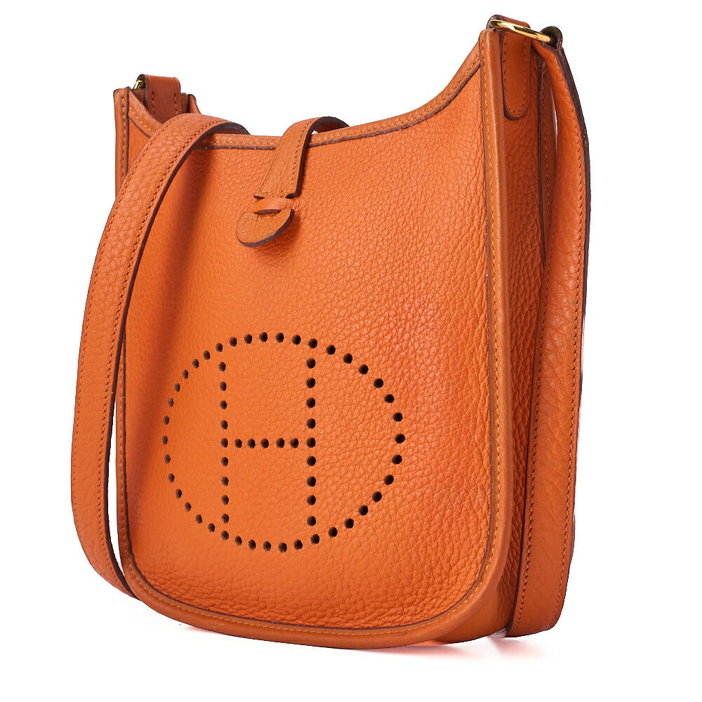 HERMES エヴリン TPM ショルダーバッグ トライオン オレンジ ゴールド金具 中古