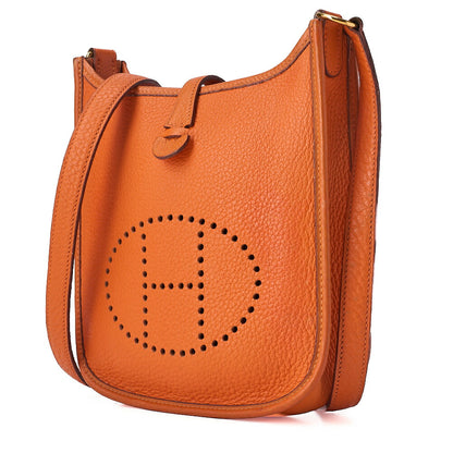 HERMES エヴリン TPM ショルダーバッグ トライオン オレンジ ゴールド金具 中古