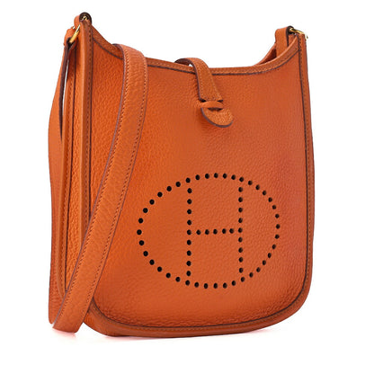 HERMES エヴリン TPM ショルダーバッグ トライオン オレンジ ゴールド金具 中古