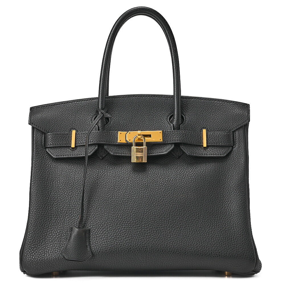 HERMES Birkin 30 Handbag Togo Black Gold-Tone Hardware, Pre-Owned