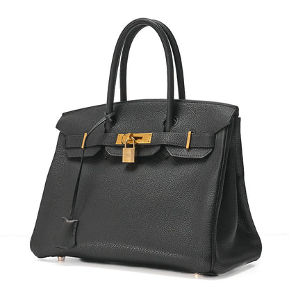 HERMES Birkin 30 Handbag Togo Black Gold-Tone Hardware, Pre-Owned