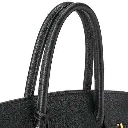 HERMES Birkin 30 Handbag Togo Black Gold-Tone Hardware, Pre-Owned