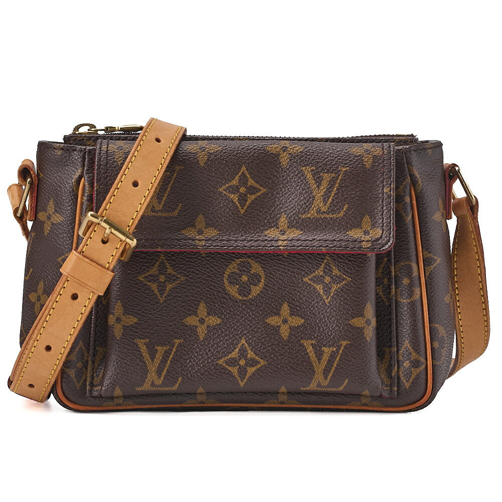 LOUIS VUITTON ルイヴィトン モノグラム ヴィバシテPM M51165 ショルダーバッグ 茶色 ゴールド金具 中古