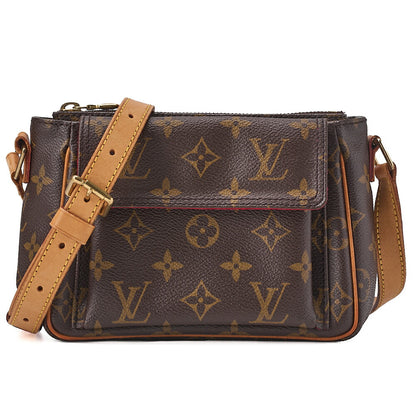 LOUIS VUITTON ルイヴィトン モノグラム ヴィバシテPM M51165 ショルダーバッグ 茶色 ゴールド金具 中古