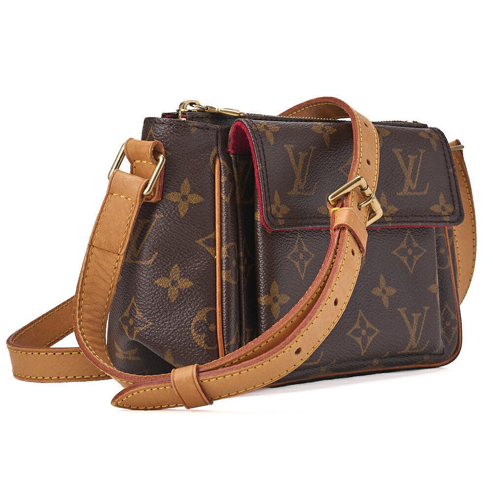 LOUIS VUITTON ルイヴィトン モノグラム ヴィバシテPM M51165 ショルダーバッグ 茶色 ゴールド金具 中古