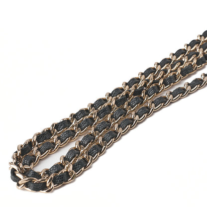 CHANEL Mini Matelasse Chain Wallet Magnetic Lock Caviar Skin Black Gold-Tone Hardware, Pre-Owned