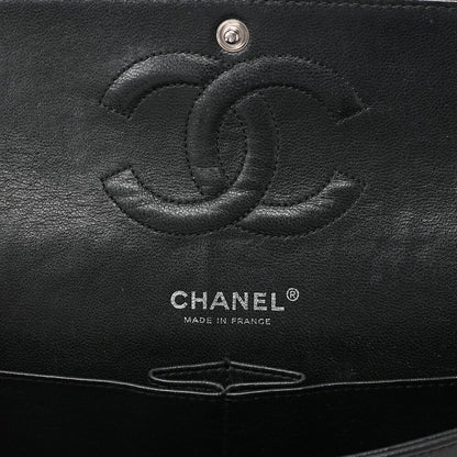 シャネル マトラッセ ツイード ダブルフラップ 25cm チェーンショルダー バイカラー シルバー金具 中古