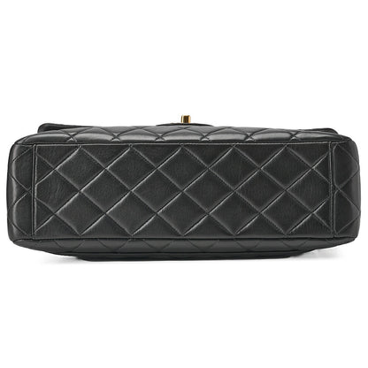 CHANEL Lambskin Matelasse Turnlock Single One Shoulder Black Gold-Tone Hardware, Pre-Owned