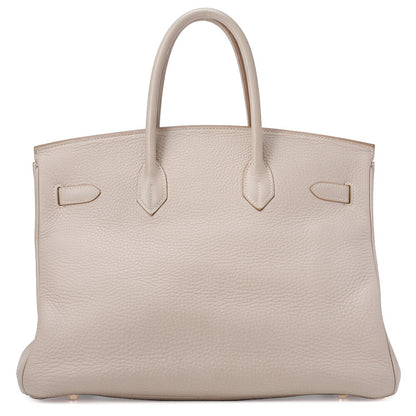HERMES バーキン35 ハンドバッグ トリヨンクレマンス グリトゥルティエール ゴールド金具 中古品