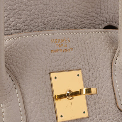 HERMES バーキン35 ハンドバッグ トリヨンクレマンス グリトゥルティエール ゴールド金具 中古品