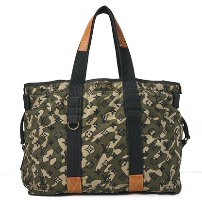 LOUIS VUITTON ルイヴィトン モノグラモ フラグメントレイ トートバッグ M95783 村上隆 マークジェイコブス カーキ ゴールド金具 中古品