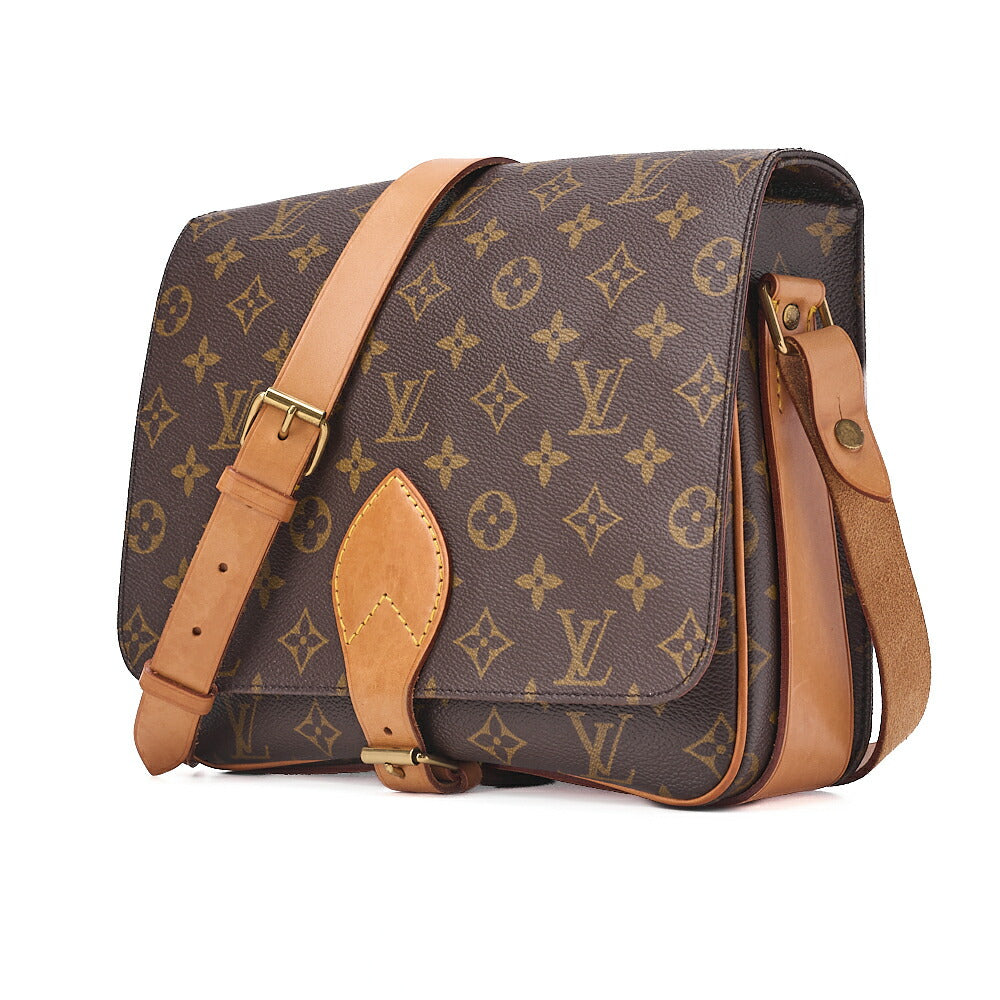 LOUIS VUITTON ルイヴィトン モノグラム カルトシエールGM ショルダーバッグ ブラウン ゴールド金具 中古