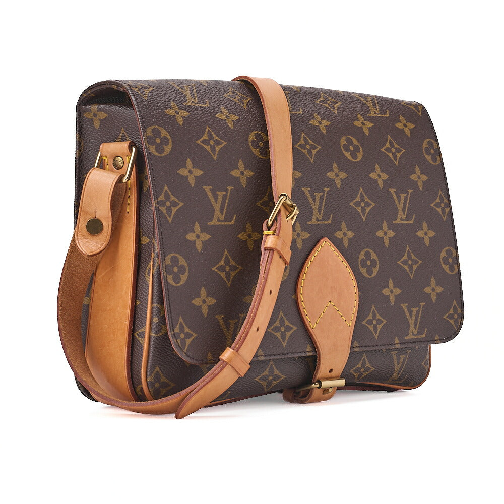 LOUIS VUITTON ルイヴィトン モノグラム カルトシエールGM ショルダーバッグ ブラウン ゴールド金具 中古