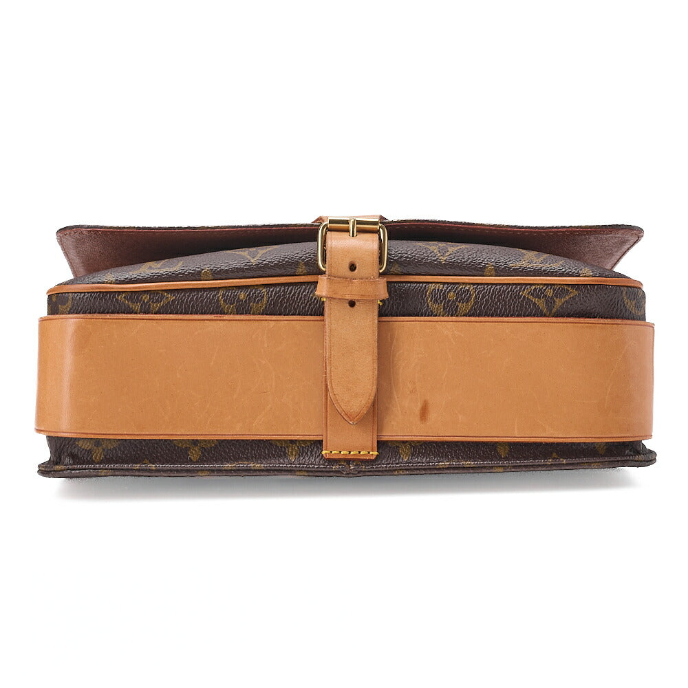 LOUIS VUITTON ルイヴィトン モノグラム カルトシエールGM ショルダーバッグ ブラウン ゴールド金具 中古