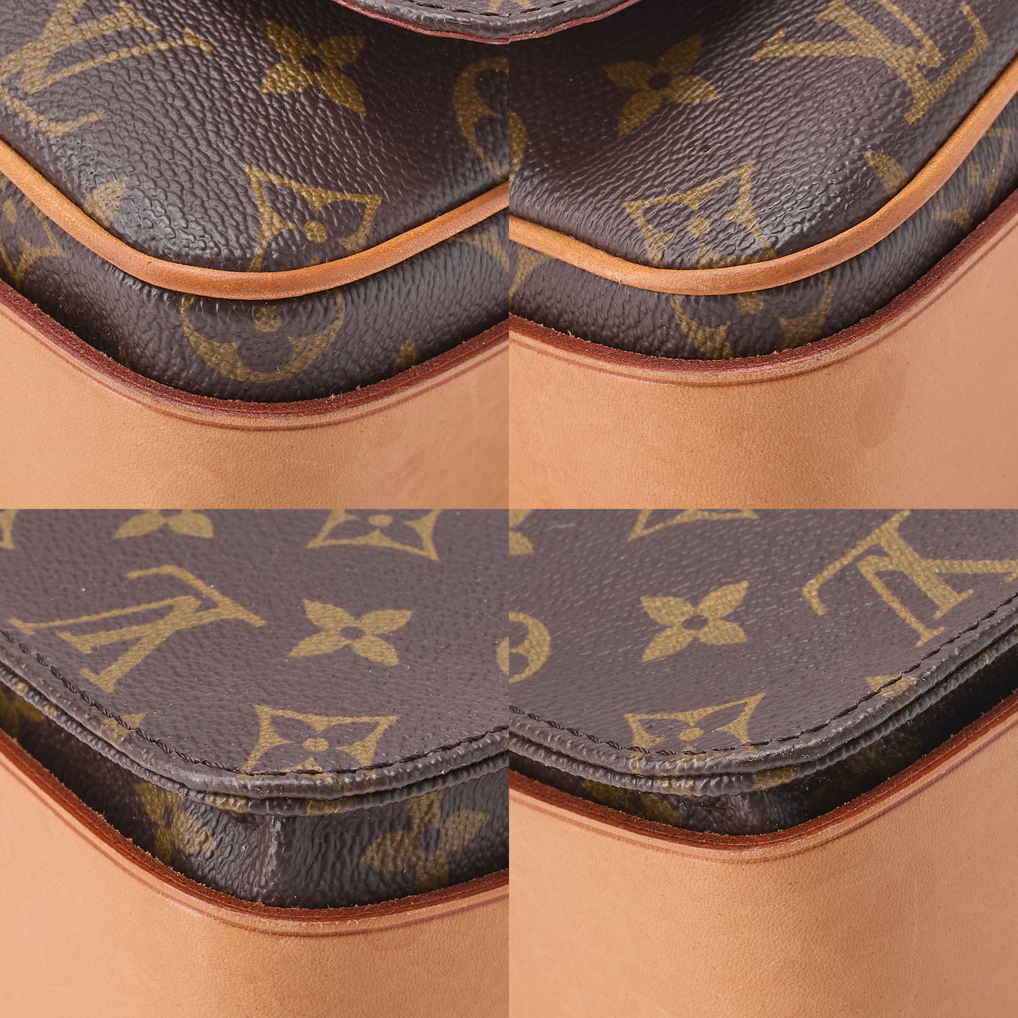 LOUIS VUITTON ルイヴィトン モノグラム カルトシエールGM ショルダーバッグ ブラウン ゴールド金具 中古