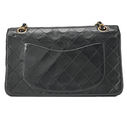 CHANEL チェーンショルダーバッグ マトラッセ23cm ダブルフラップ ラムスキン ブラック ゴールド金具, 中古品