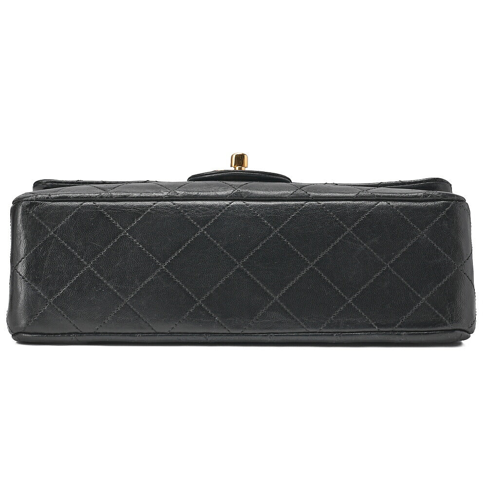 CHANEL チェーンショルダーバッグ マトラッセ23cm ダブルフラップ ラムスキン ブラック ゴールド金具, 中古品