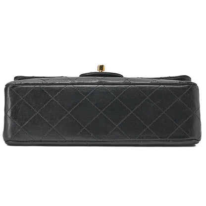 CHANEL チェーンショルダーバッグ マトラッセ23cm ダブルフラップ ラムスキン ブラック ゴールド金具, 中古品